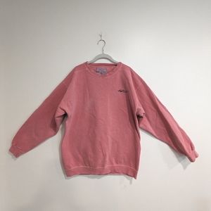 Vintage Santee Pink Embroidered Crew Neck Cotton Sweater Large